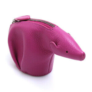 Loewe Animal Collection Bear Wallet Magenta Red Silver